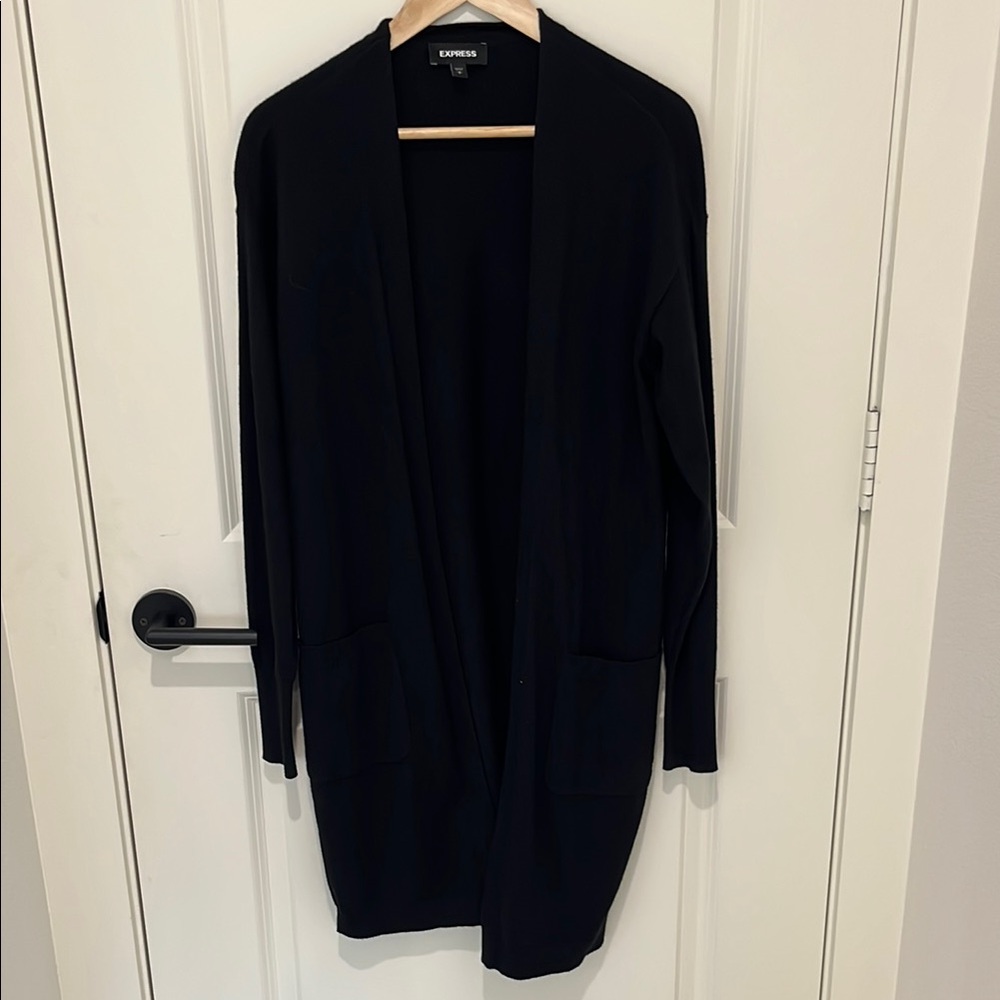 Express black long cardigan